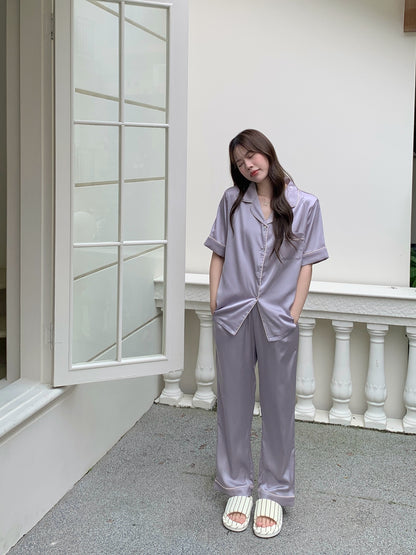 Jovin Collection : Short Sleeve with Long Pants (Soft Purple)
