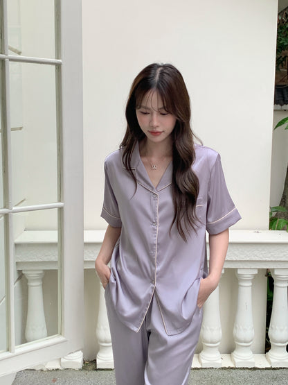 Jovin Collection : Short Sleeve with Long Pants (Soft Purple)