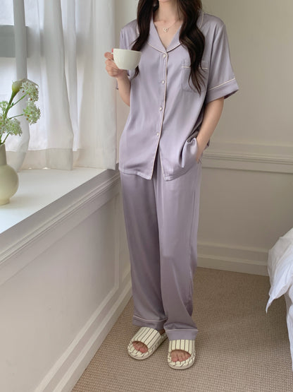 Jovin Collection : Short Sleeve with Long Pants (Soft Purple)