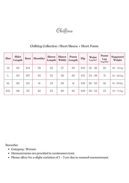 Chillday Collection : Short Sleeve with Short Pants (Pink)