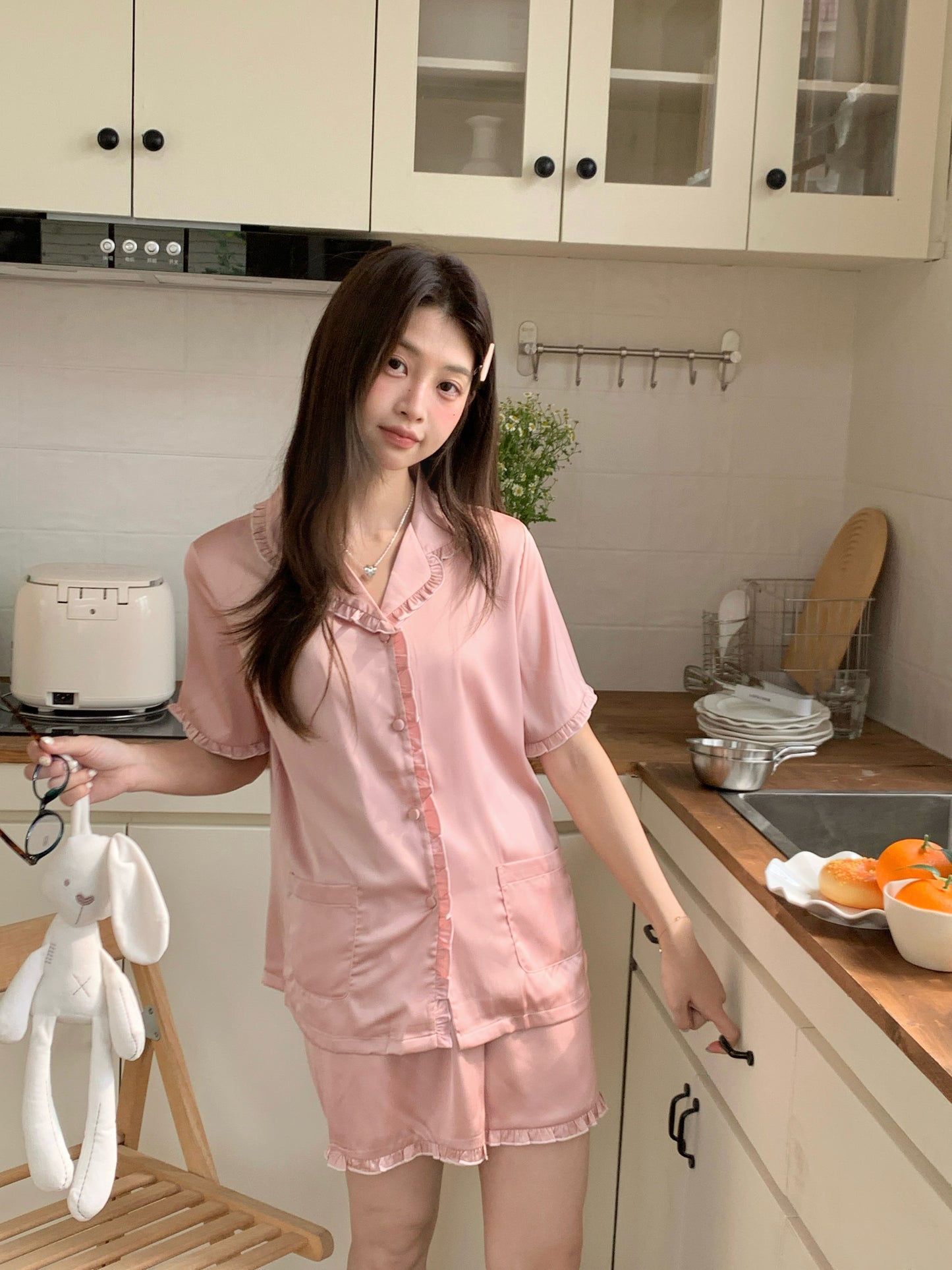 Nicky Collection : Short Sleeve with Short Pants (Rose Pink)