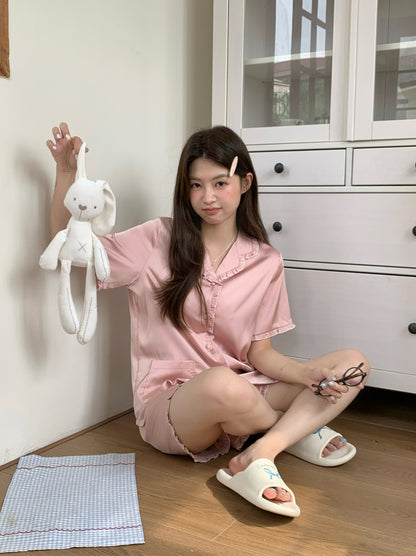 Nicky Collection : Short Sleeve with Short Pants (Rose Pink)