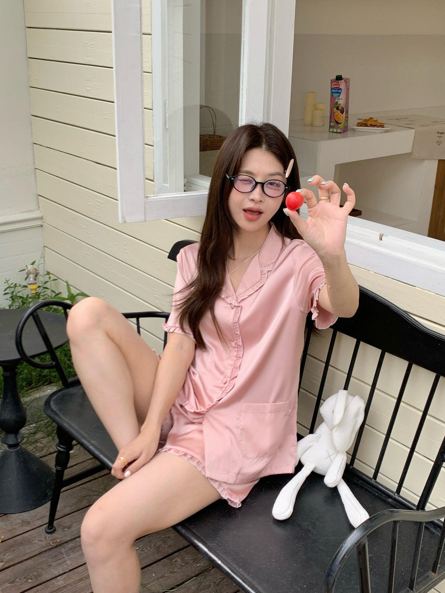 Nicky Collection : Short Sleeve with Short Pants (Rose Pink)