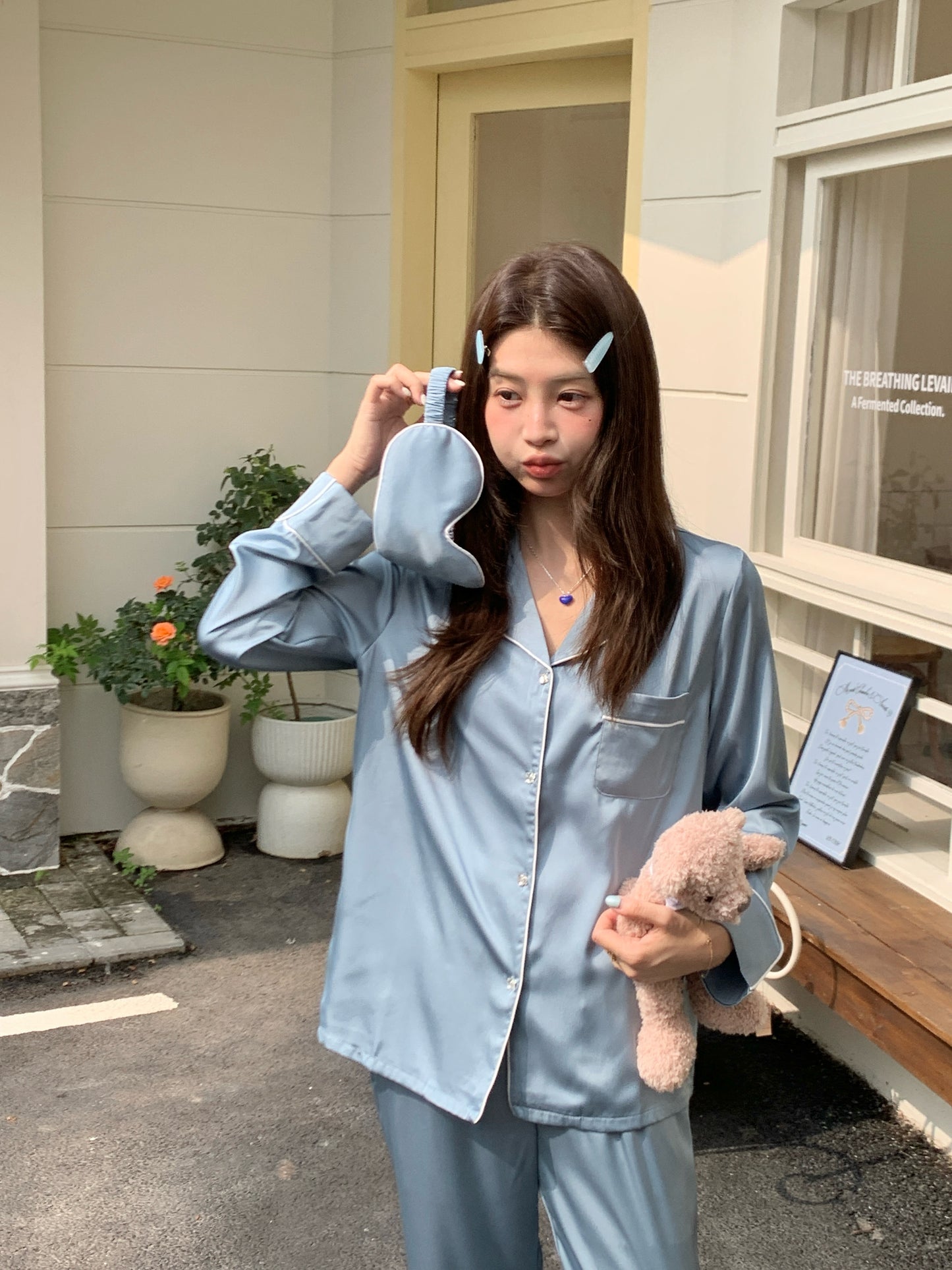 Blaire Collection : Long Sleeve with Long Pants (Ocean Blue)