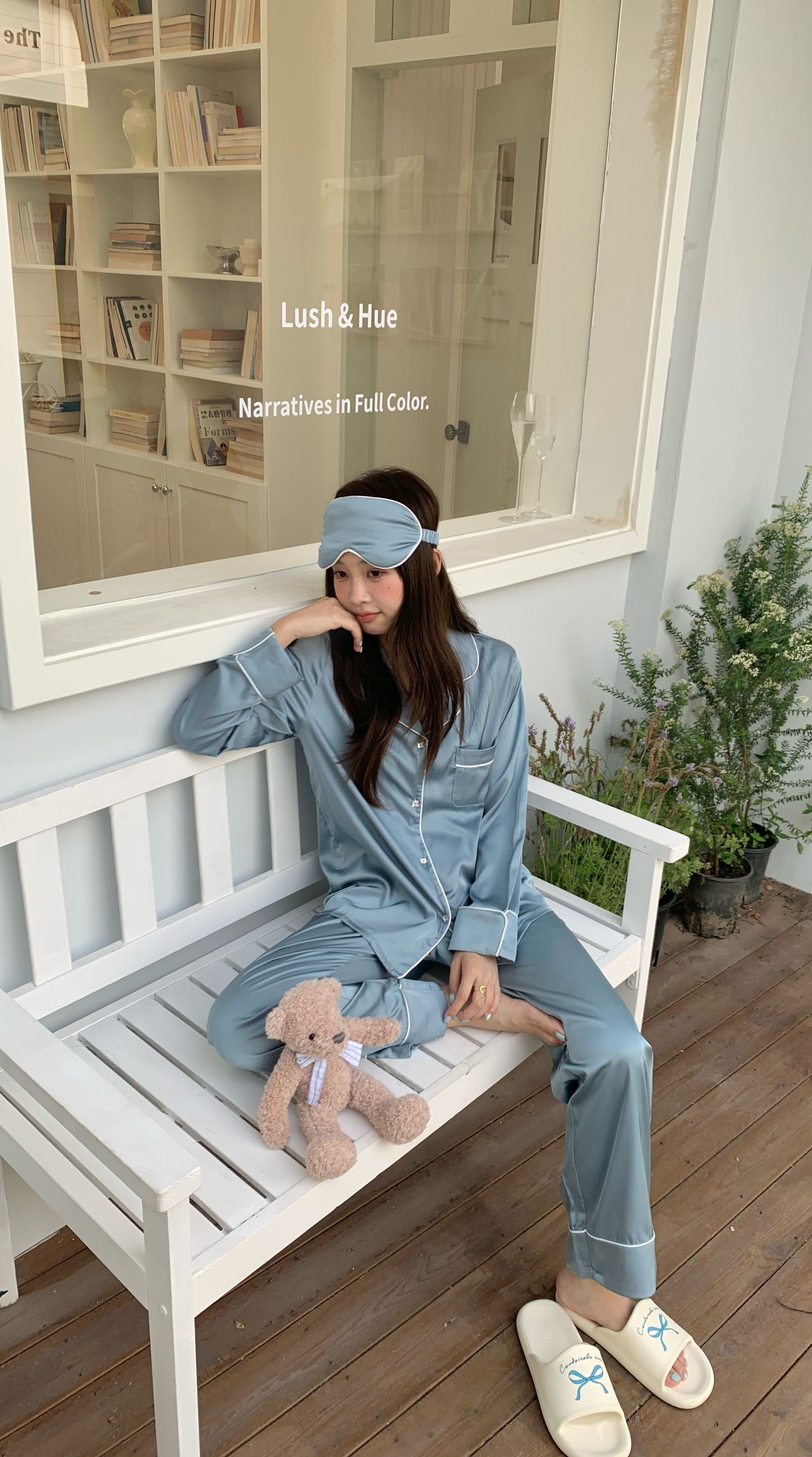 Blaire Collection : Long Sleeve with Long Pants (Ocean Blue)