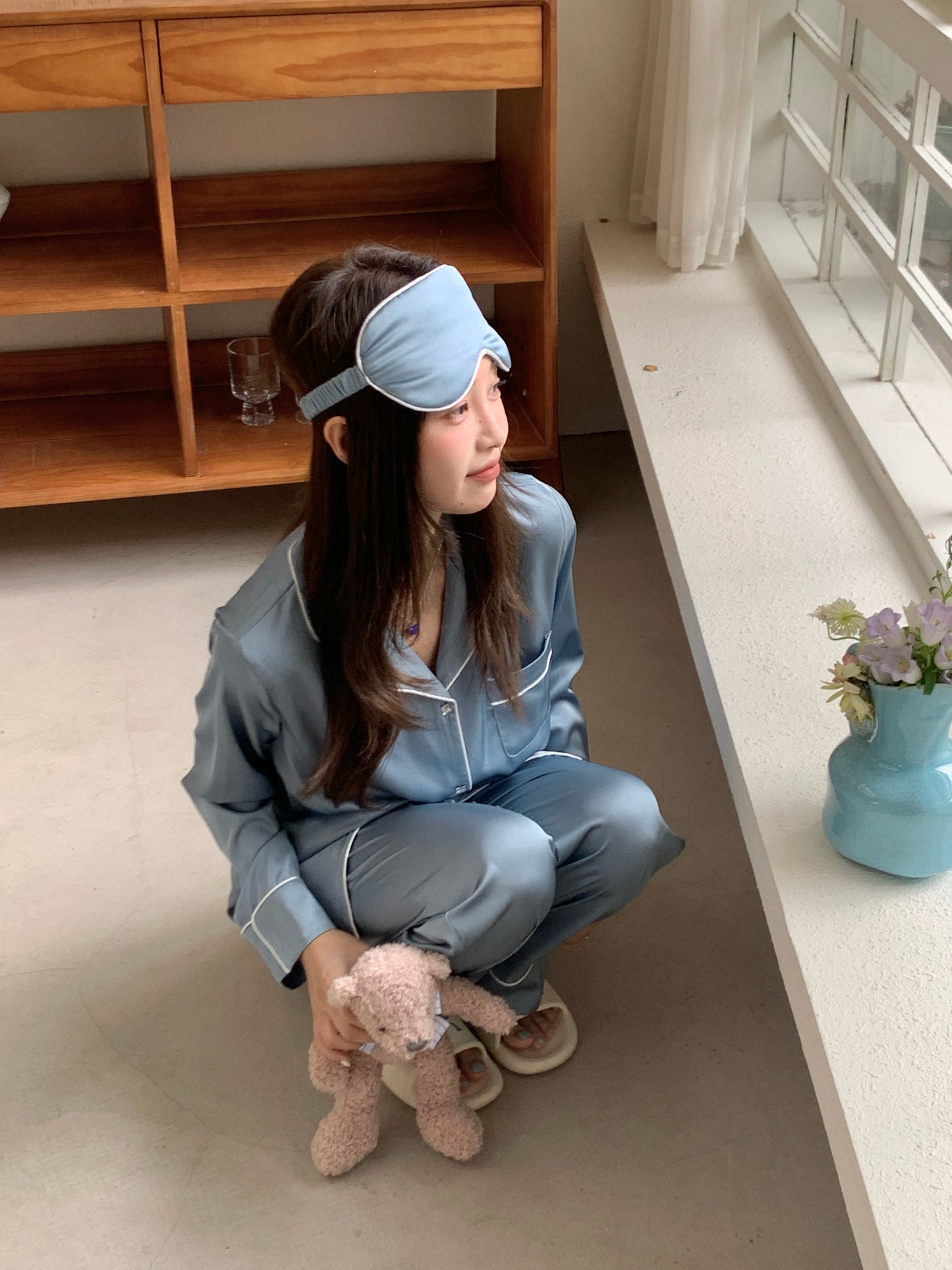 Blaire Collection : Long Sleeve with Long Pants (Ocean Blue)