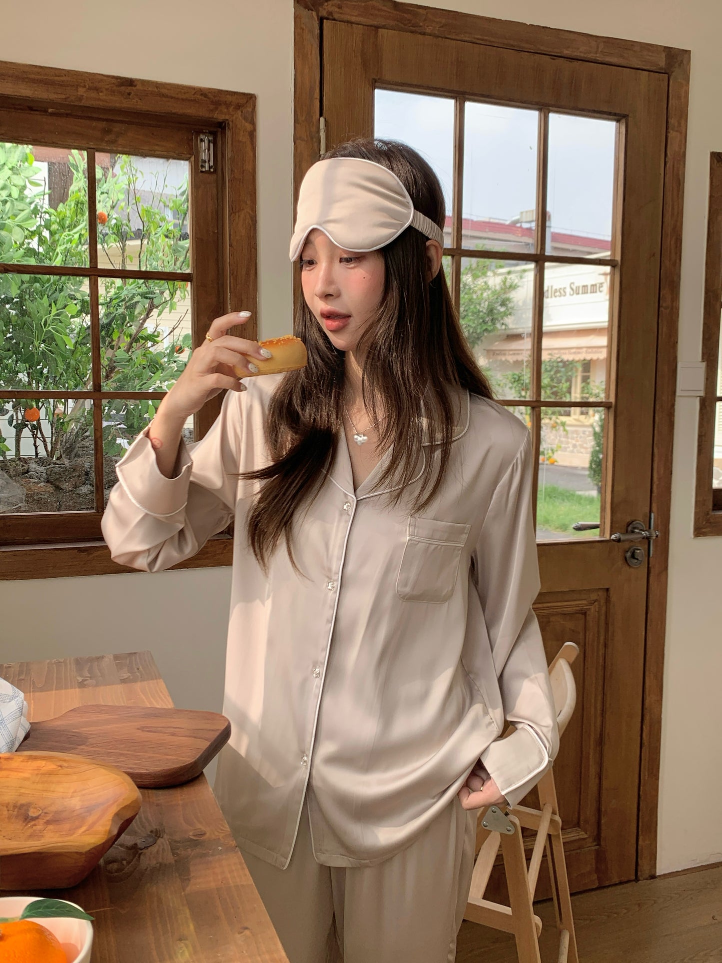 Blaire Collection : Long Sleeve with Long Pants (Beige)
