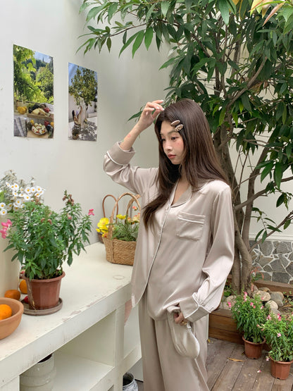 Blaire Collection : Long Sleeve with Long Pants (Beige)