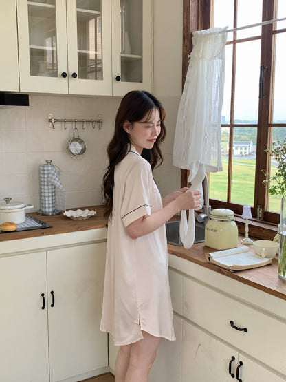 Hailey Collection : Sleep Dress Short Sleeve (Cream)