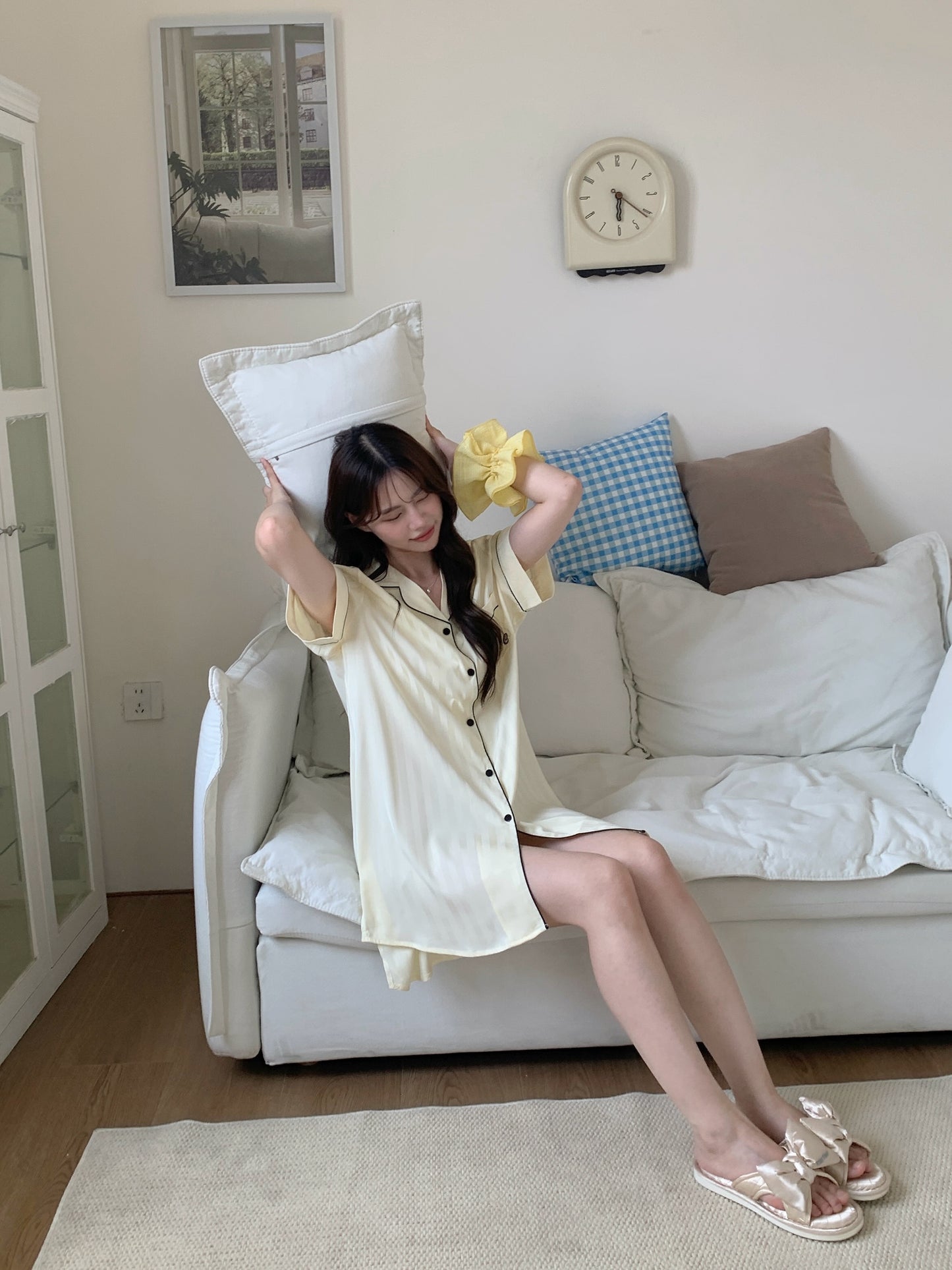 Hailey 系列：短袖睡裙（奶油色）