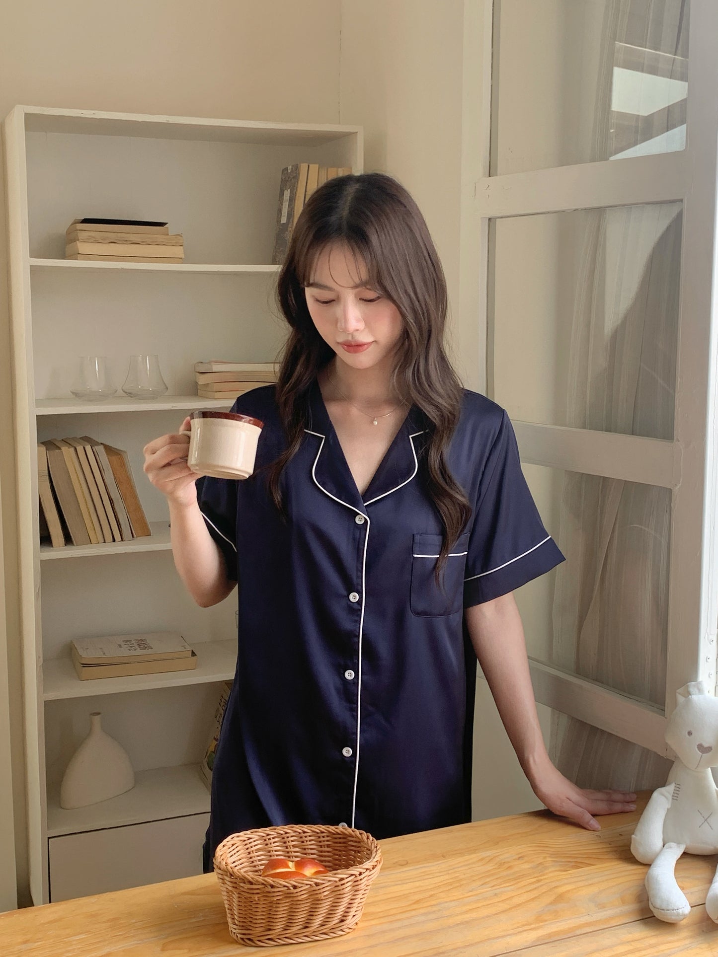Hailey Collection : 短袖睡裙（海軍藍）