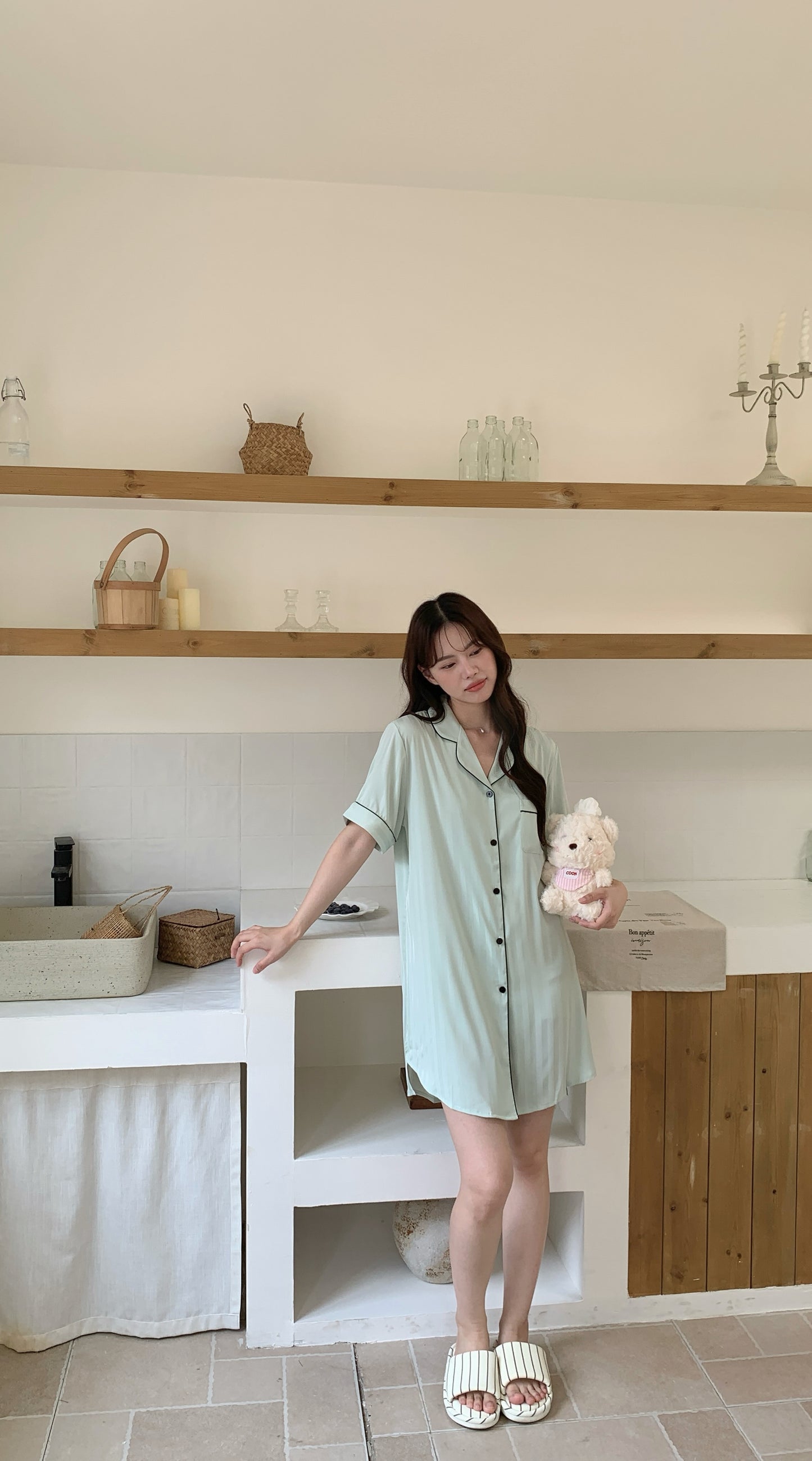 Hailey 系列：短袖睡裙（奶油色）