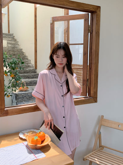 Chillday Collection : Sleep Dress Short Sleeve (Pink)