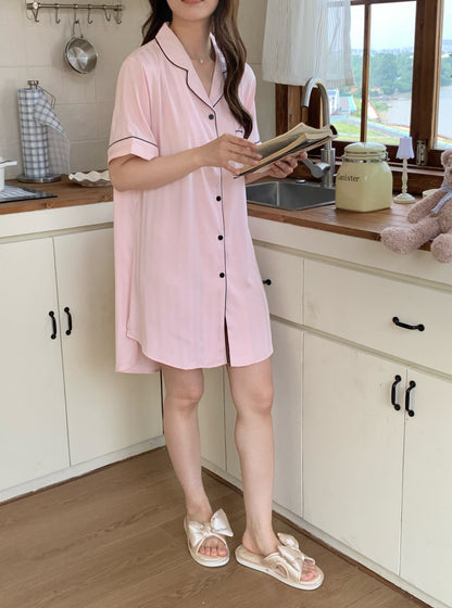 Chillday Collection : Sleep Dress Short Sleeve (Pink)