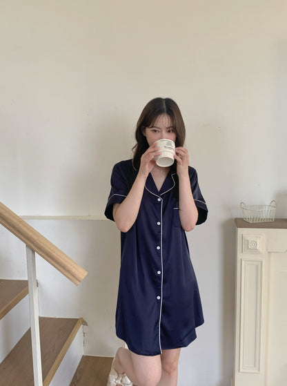 Hailey Collection : 短袖睡裙（海軍藍）