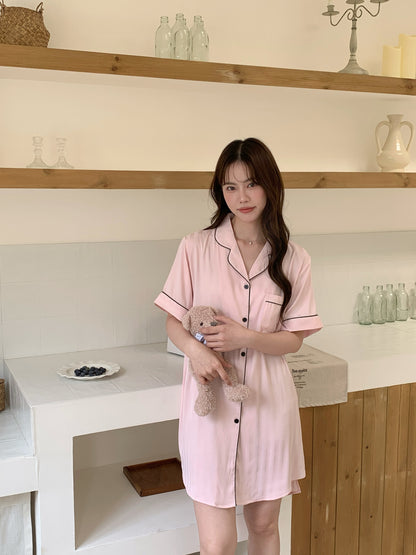 Chillday Collection : Sleep Dress Short Sleeve (Pink)