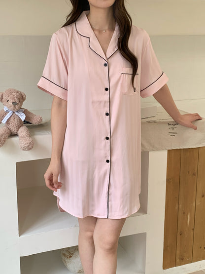 Chillday Collection : Sleep Dress Short Sleeve (Pink)