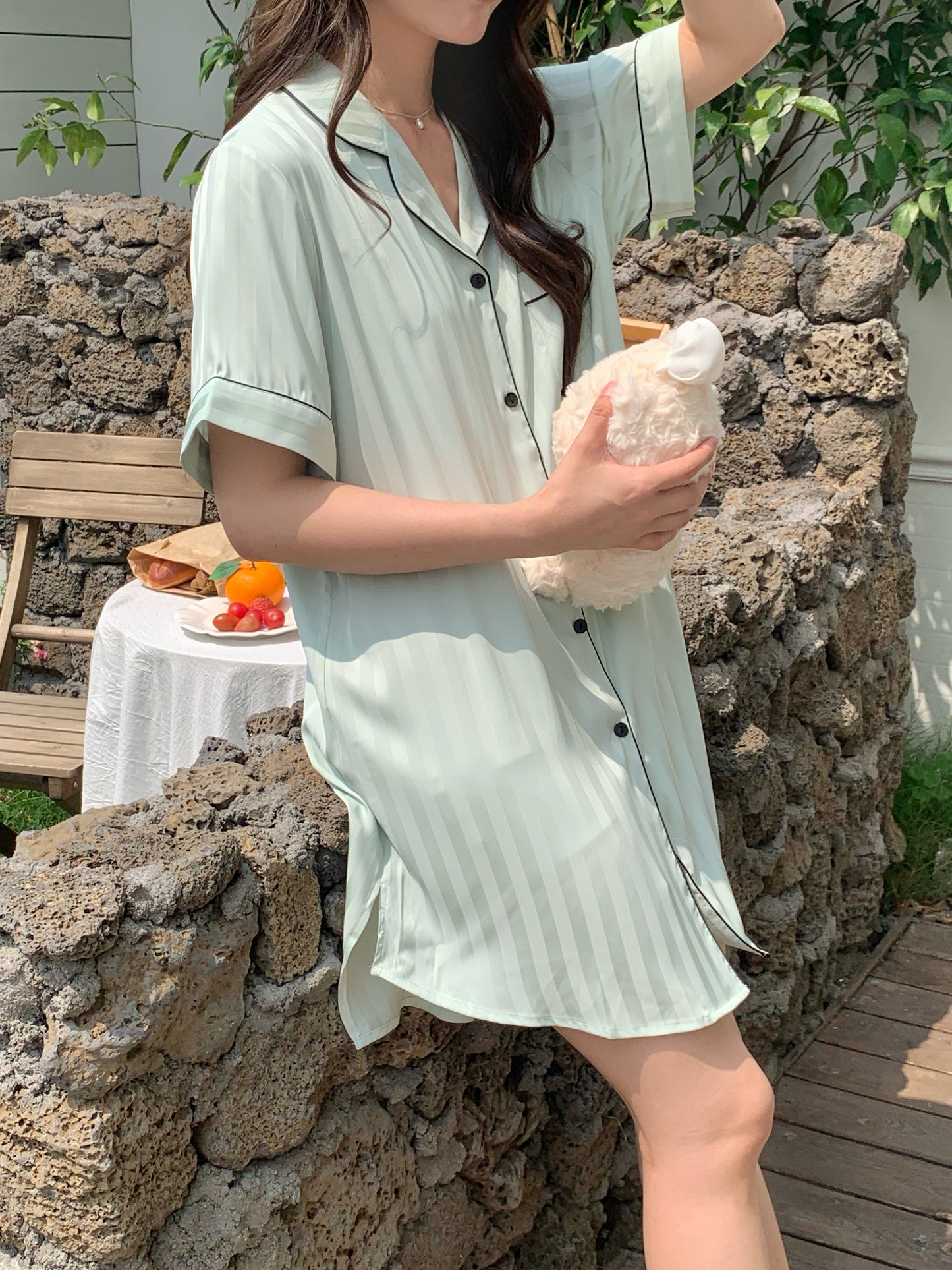 Hailey 系列：短袖睡裙（奶油色）