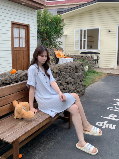 Chillday Collection : Sleep Dress Short Sleeve (Baby Blue)