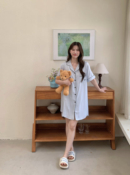 Chillday Collection : Sleep Dress Short Sleeve (Baby Blue)