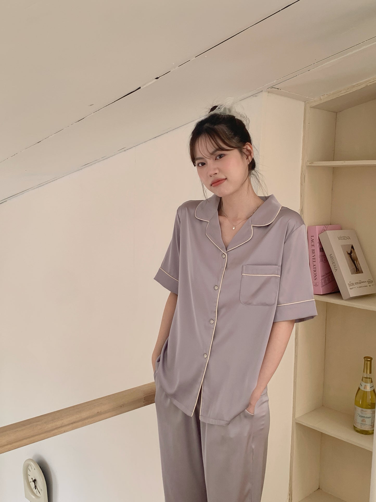 Jovin Collection : Short sleeve + long pants (Soft Purple)