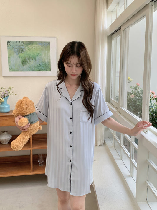 Chillday Collection : Sleep Dress Short Sleeve (Baby Blue)