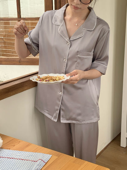 Jovin Collection : Short Sleeve with Long Pants (Silver Grey)