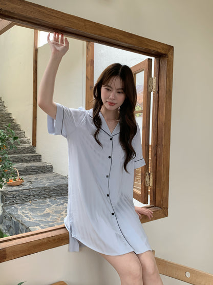 Chillday Collection : Sleep Dress Short Sleeve (Baby Blue)