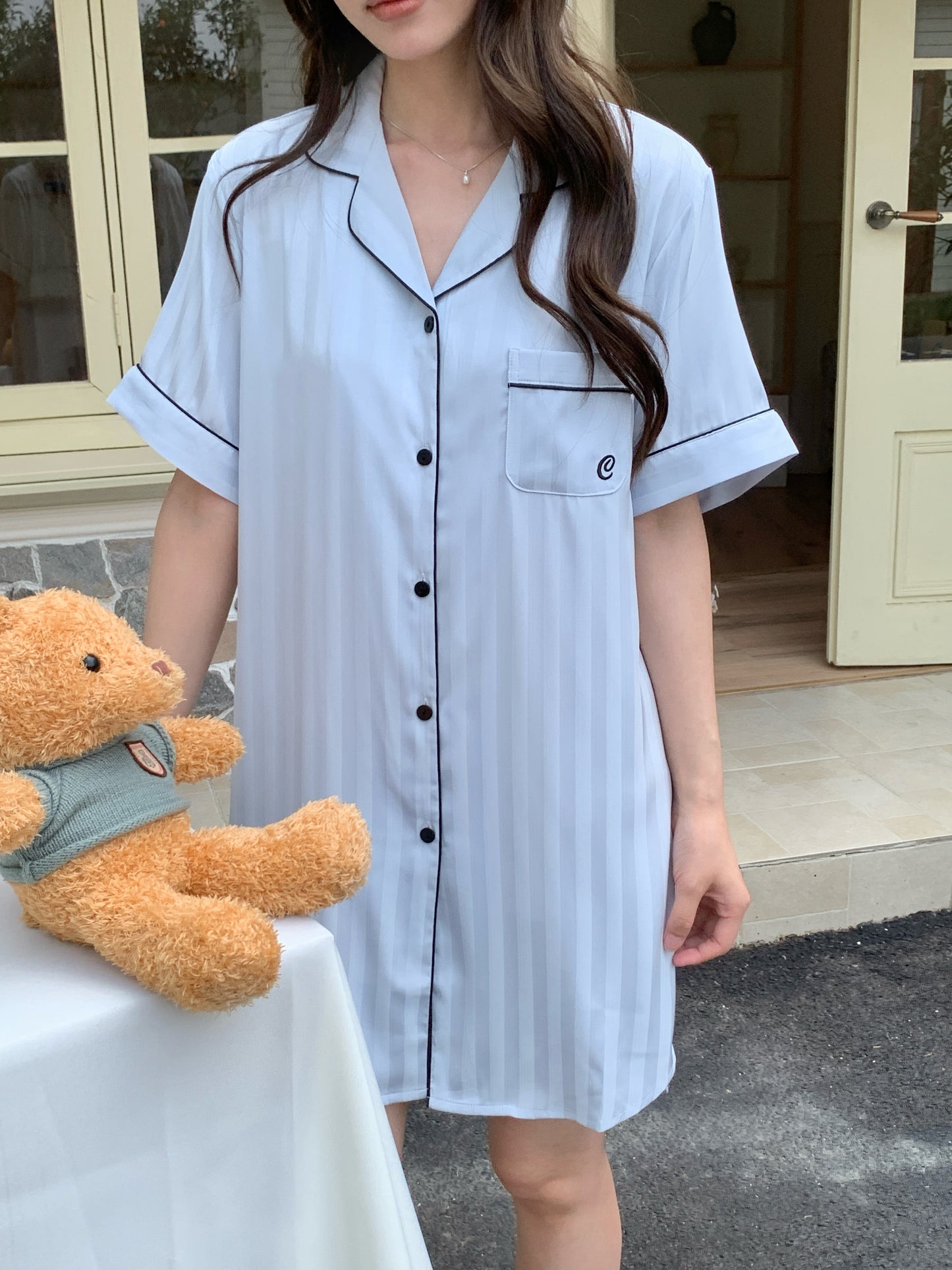 Hailey 系列：短袖睡裙（奶油色）