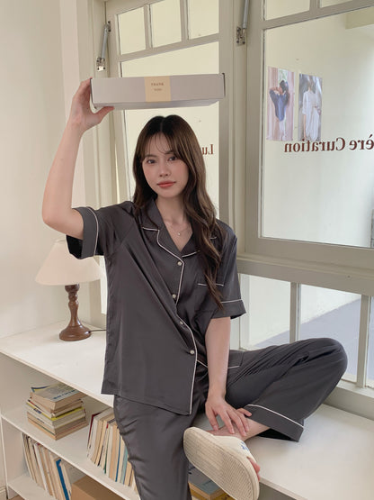 Jovin Collection : Short Sleeve with Long Pants (Charcoal Grey)