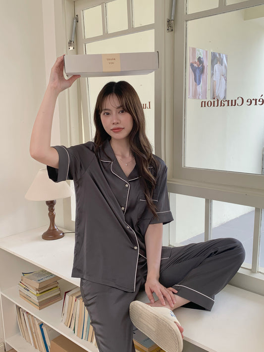 Jovin Collection : Short sleeve + long pants (Charcoal Grey)