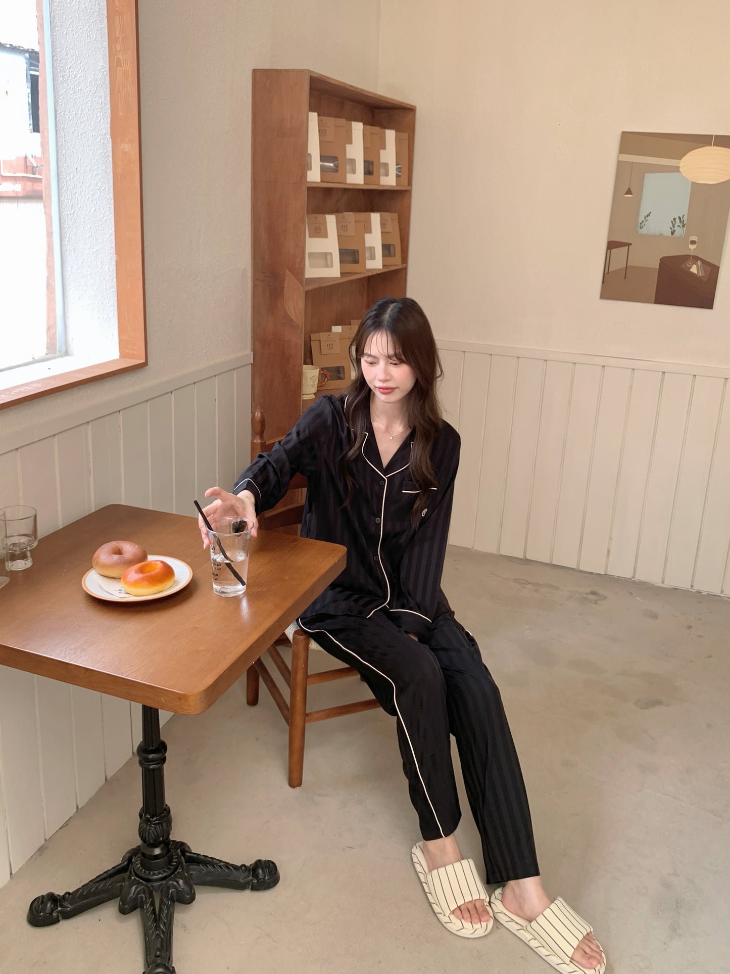 Chillday Collection : Long Sleeve with Long Pants (Black)