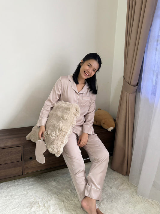Blaire Collection : Long sleeve + long pants (Milk Tea *LIMITED*)