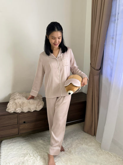 Blaire Collection : Long Sleeve with Long Pants (Milk Tea *LIMITED*)