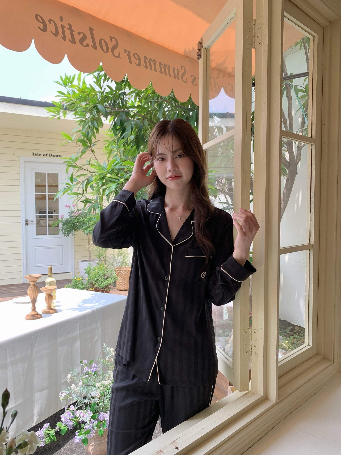 Chillday Collection : Long Sleeve with Long Pants (Black)