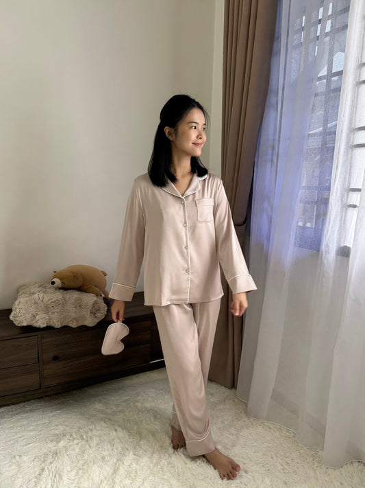 Blaire Collection : Long sleeve + long pants (Milk Tea *LIMITED*)