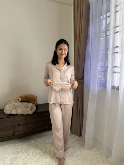 Blaire Collection : Long Sleeve with Long Pants (Milk Tea *LIMITED*)