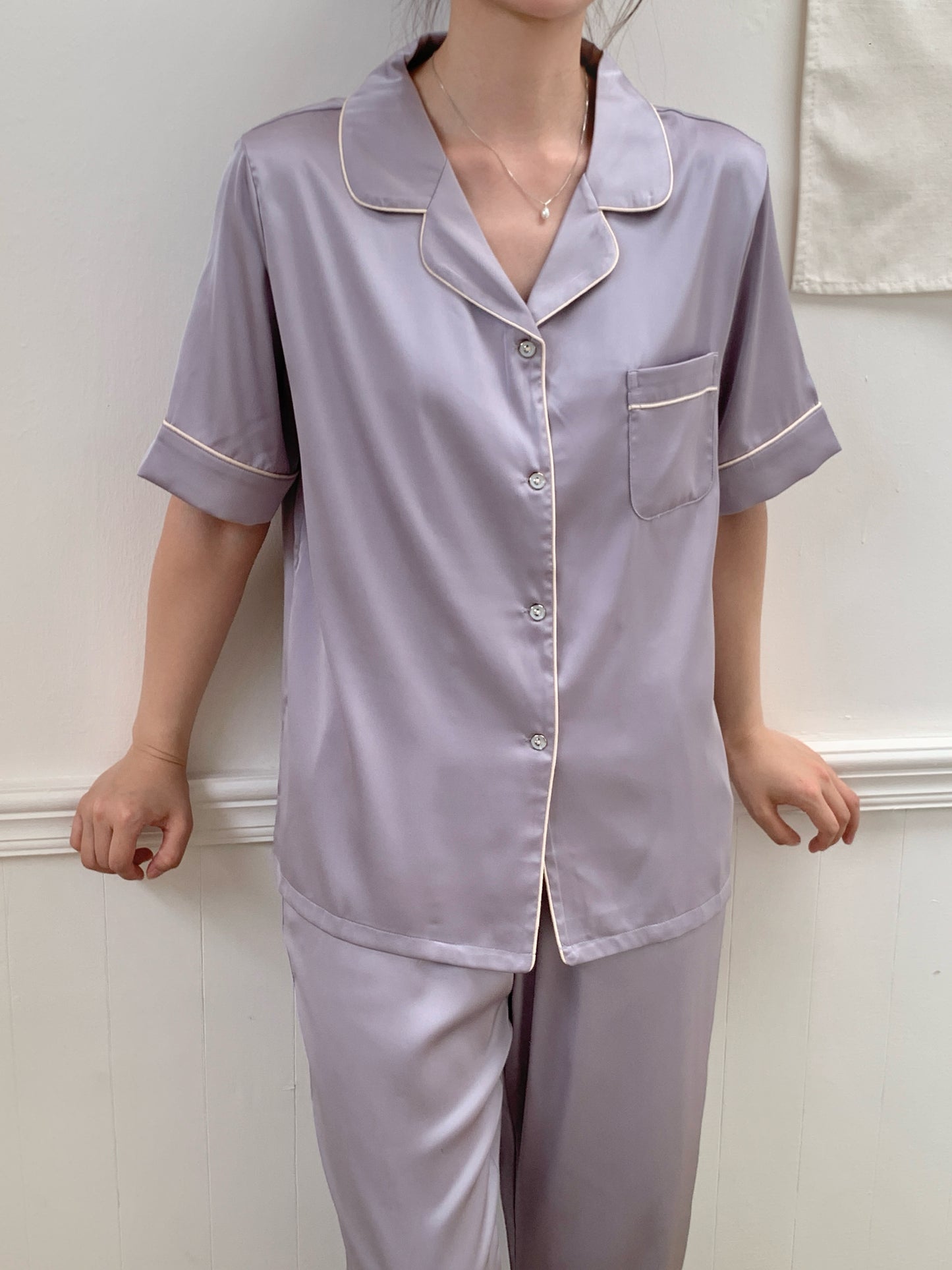 Jovin Collection : Short sleeve + long pants (Soft Purple)