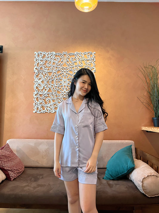 Della Collection : Short sleeve + short pants (Lilac)