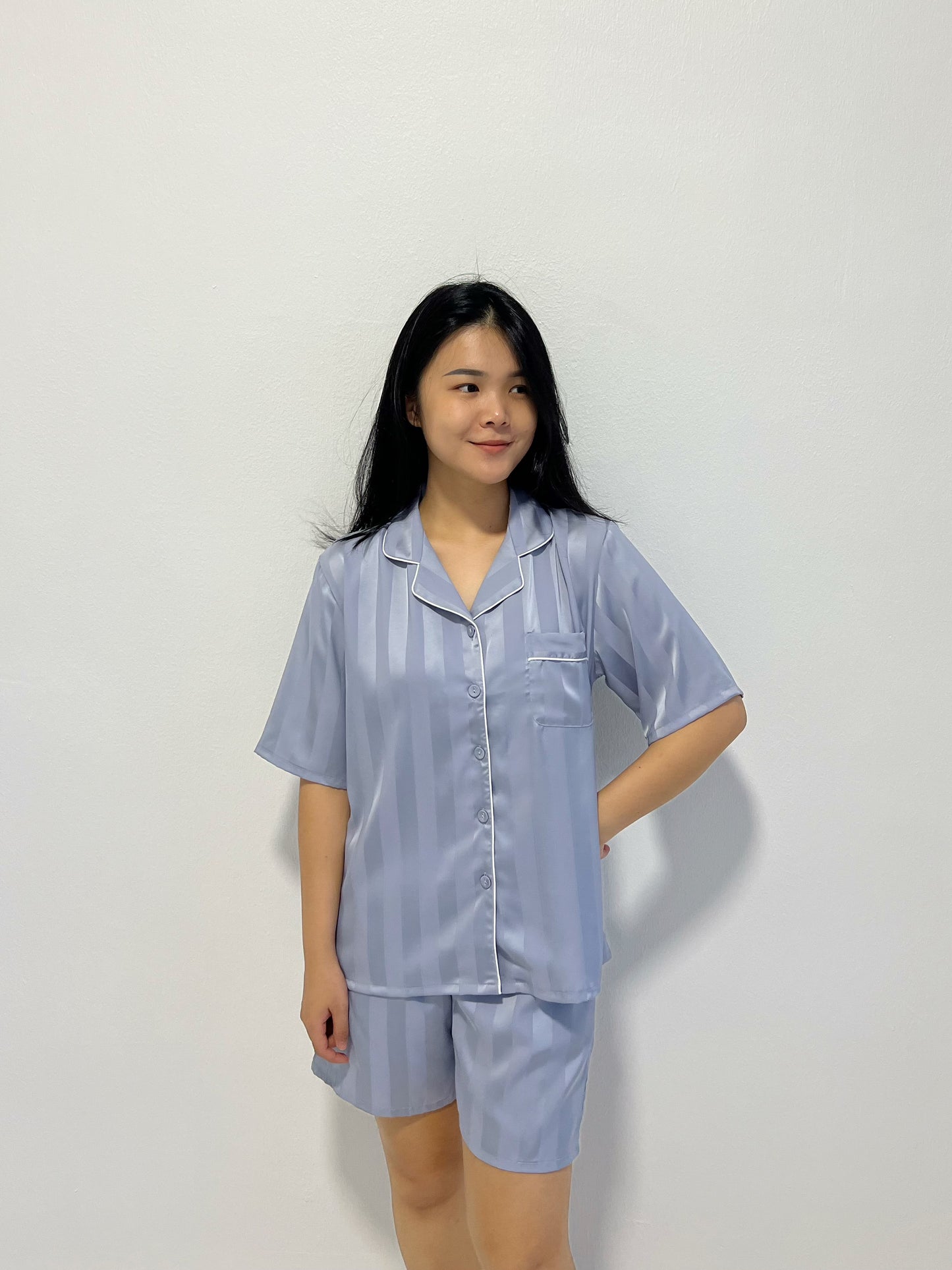 Keira Collection : Short sleeve + short pants (Ash Blue)