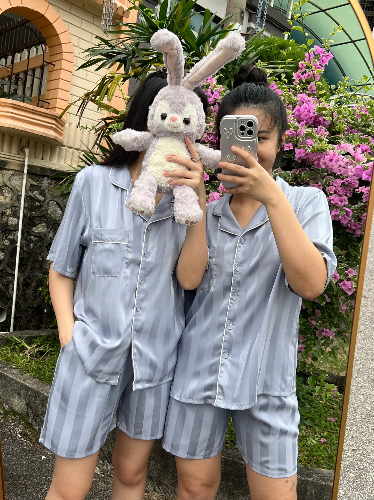 Keira Collection : Short sleeve + short pants (Ash Blue)