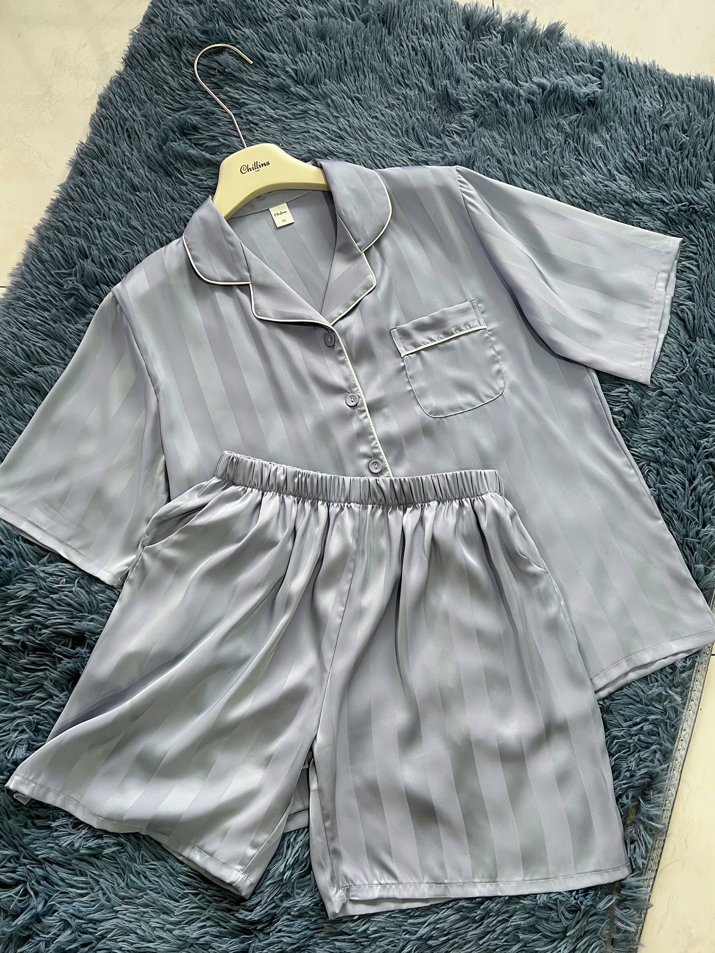 Keira Collection : Short sleeve + short pants (Ash Blue)
