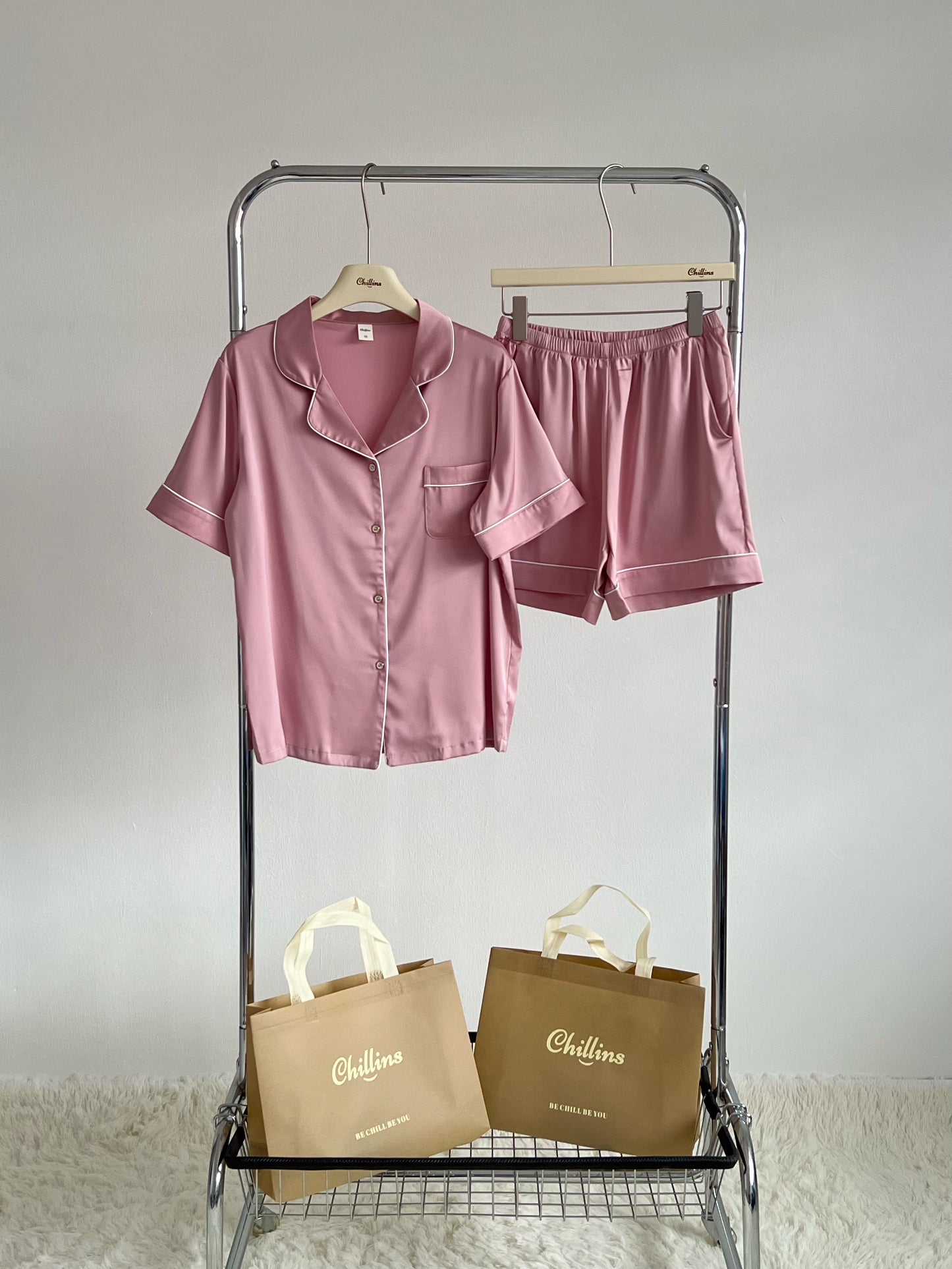 Abby Collection : Short sleeve + short pants (Dust Pink)