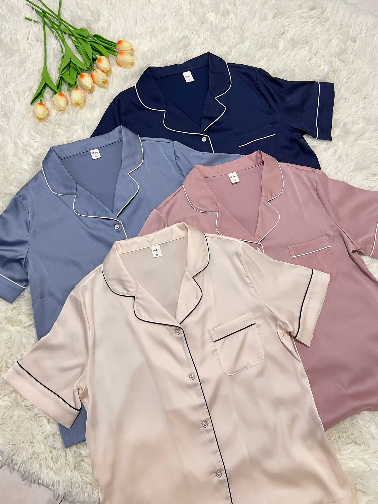 Abby Collection : Short sleeve + short pants (Navy Blue)