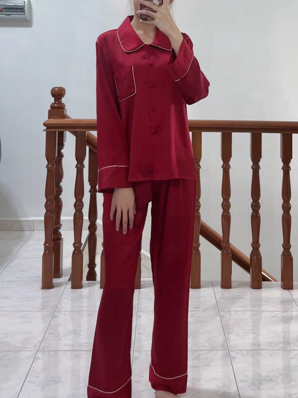Love Story Collection : Long sleeve + long pants (Red)