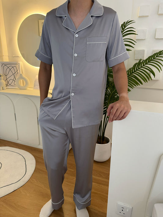 Gavin Collection : Short sleeve + long pants (Silver Grey)