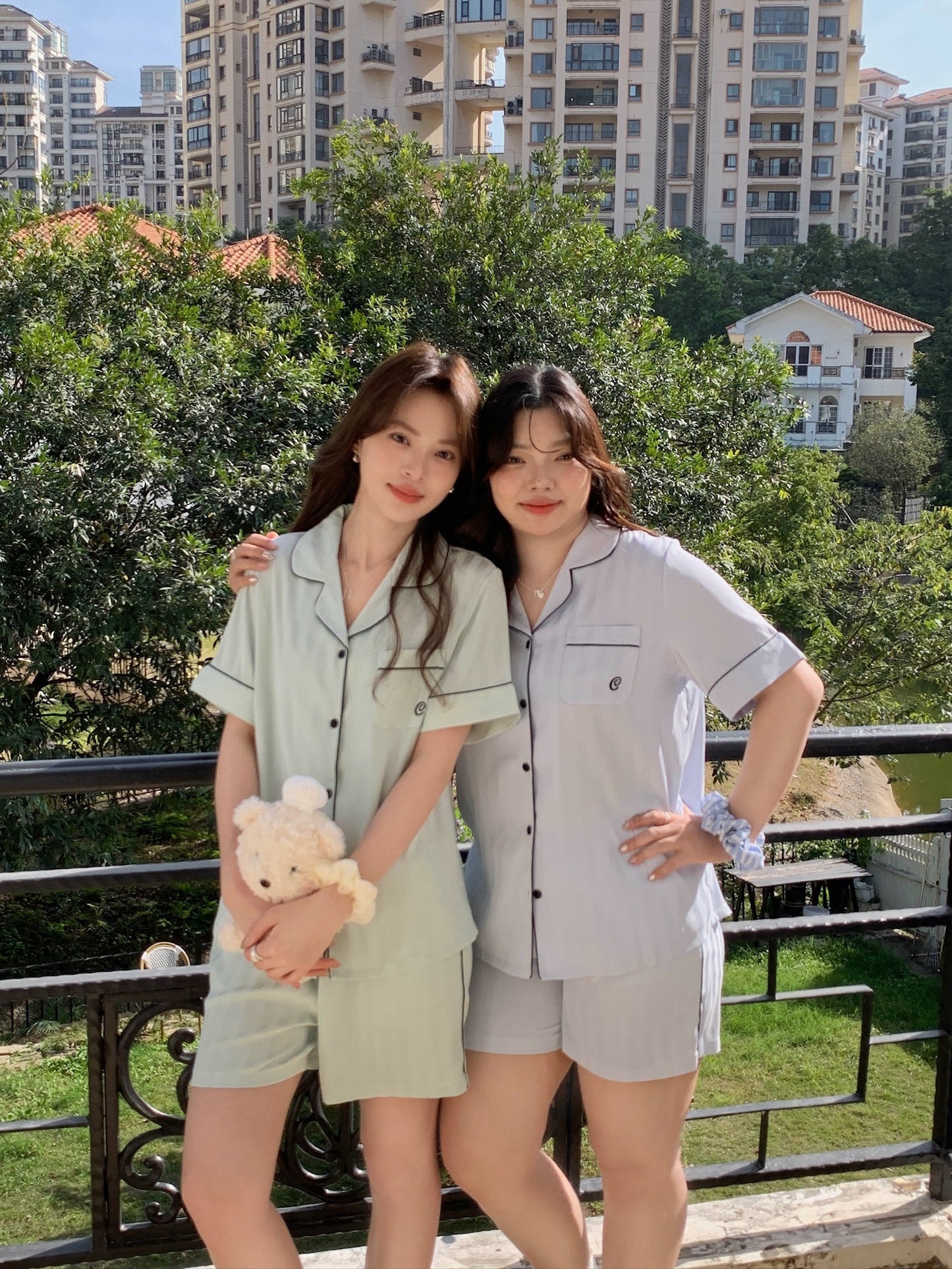 Chillday Collection : Short sleeve + short pants (Baby Blue)