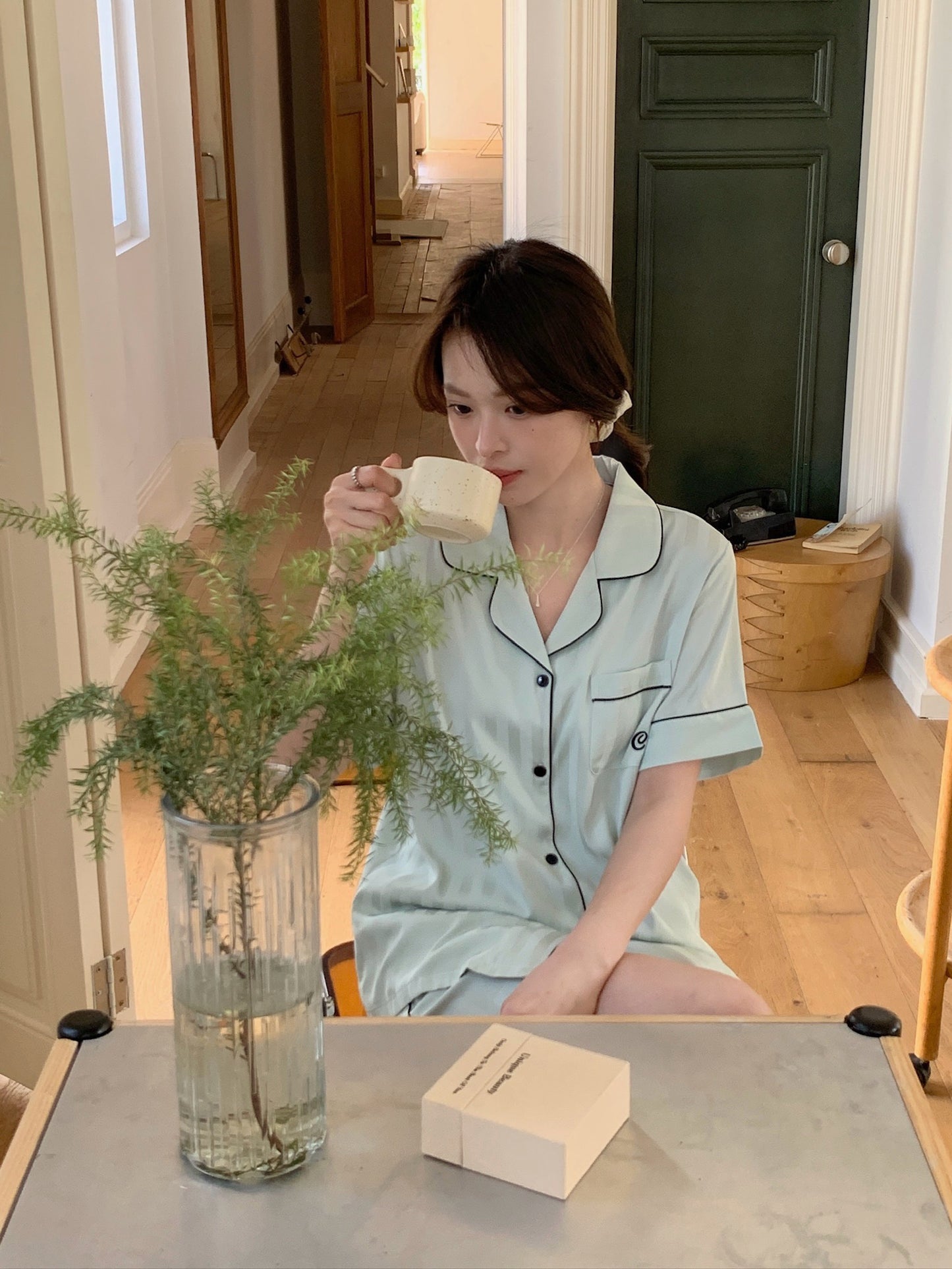 Chillday Collection : Short sleeve + short pants (Baby Green)