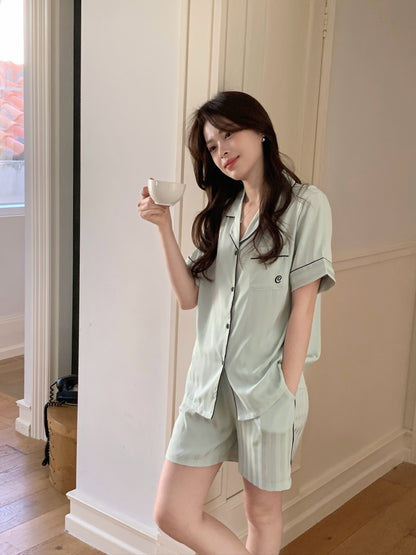 Chillday Collection : Short Sleeve with Short Pants (Baby Green)
