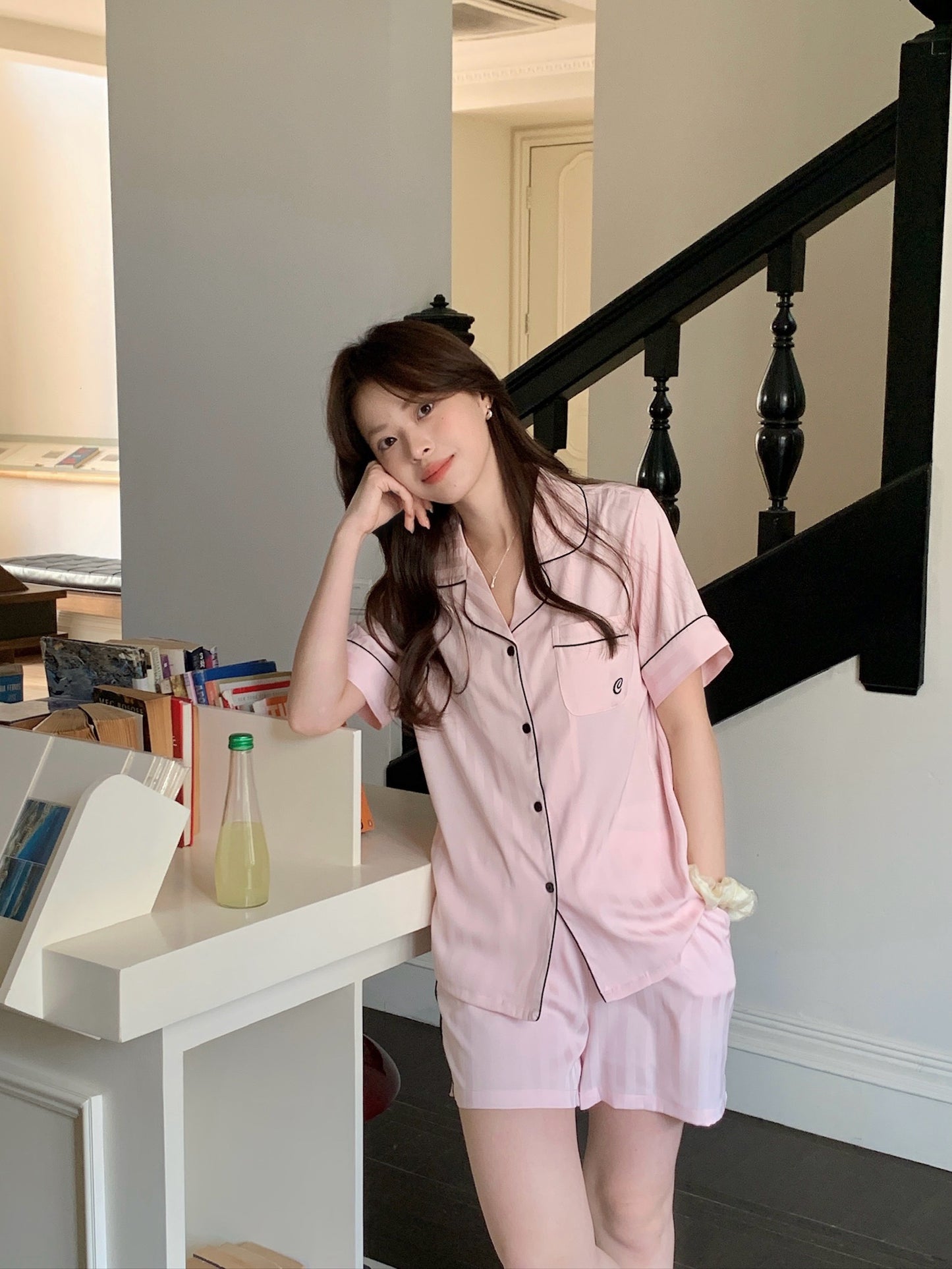 Chillday Collection : Short sleeve + short pants (Pink)